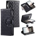 For OPPO A38 4G Glitter Lattice Zipper Wallet Leather Phone Case(Black)