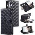 For OPPO A58 5G Glitter Lattice Zipper Wallet Leather Phone Case(Black)