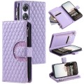 For OPPO A58 5G Glitter Lattice Zipper Wallet Leather Phone Case(Purple)