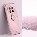 For Realme 12 Pro+ XINLI Straight 6D Plating Gold Edge TPU Shockproof Case with Ring Holder(Cherry P