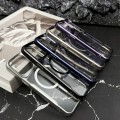 For iPhone 15 Pro Max Blade Electroplating Frosted MagSafe Magnetic Phone Case(Blue)
