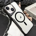 For iPhone 15 Plus Blade Electroplating Frosted MagSafe Magnetic Phone Case(Black)