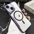 For iPhone 15 Blade Electroplating Frosted MagSafe Magnetic Phone Case(Purple)