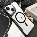 For iPhone 14 Plus Blade Electroplating Frosted MagSafe Magnetic Phone Case(Black)