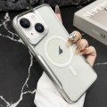 For iPhone 14 Plus Blade Electroplating Frosted MagSafe Magnetic Phone Case(Silver)