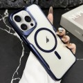 For iPhone 14 Pro Blade Electroplating Frosted MagSafe Magnetic Phone Case(Blue)