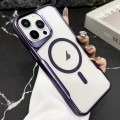 For iPhone 13 Pro Max Blade Electroplating Frosted MagSafe Magnetic Phone Case(Purple)