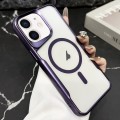 For iPhone 12 Pro Blade Electroplating Frosted MagSafe Magnetic Phone Case(Purple)