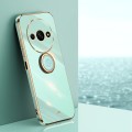 For Xiaomi Redmi A3 XINLI Straight 6D Plating Gold Edge TPU Shockproof Case with Ring Holder(Mint Gr