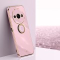 For Xiaomi Redmi A3 XINLI Straight 6D Plating Gold Edge TPU Shockproof Case with Ring Holder(Cherry