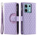 For Xiaomi Redmi Note 13 5G Glitter Lattice Zipper Wallet Leather Phone Case(Purple)