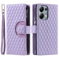 For Xiaomi Redmi Note 13 Pro 4G Global Glitter Lattice Zipper Wallet Leather Phone Case(Purple)