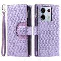 For Xiaomi Redmi Note 13 Pro 5G Glitter Lattice Zipper Wallet Leather Phone Case(Purple)