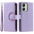 For Xiaomi Poco C65 Glitter Lattice Zipper Wallet Leather Phone Case(Purple)