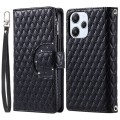 For Xiaomi Redmi Note 12R Glitter Lattice Zipper Wallet Leather Phone Case(Black)