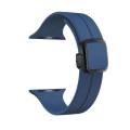 For Apple Watch SE 2023 44mm Magnetic Square Buckle Silicone Watch Band(Midnight Blue)