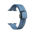 For Apple Watch SE 2023 40mm Magnetic Square Buckle Silicone Watch Band(Blue)