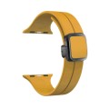 For Apple Watch SE 2023 40mm Magnetic Square Buckle Silicone Watch Band(Yellow)