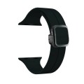 For Apple Watch Ultra 2 49mm Magnetic Square Buckle Silicone Watch Band(Black)
