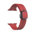 For Apple Watch Ultra 2 49mm Magnetic Square Buckle Silicone Watch Band(Red)