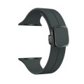 For Apple Watch Ultra 2 49mm Magnetic Square Buckle Silicone Watch Band(Dark Grey)