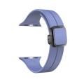 For Apple Watch Series 9 45mm Magnetic Square Buckle Silicone Watch Band(Lilacs Purple)