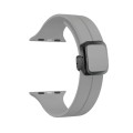 For Apple Watch Ultra 49mm Magnetic Square Buckle Silicone Watch Band(Cloud Gray)