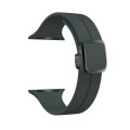 For Apple Watch Series 5 40mm Magnetic Square Buckle Silicone Watch Band(Dark Grey)