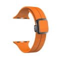 For Apple Watch 38mm Magnetic Square Buckle Silicone Watch Band(Orange)