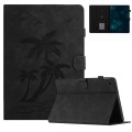 For Lenovo Tab M10 Plus 10.6 3rd Gen Coconut Tree Embossed Smart Leather Tablet Case(Black)