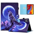 For Lenovo Tab M11 / Xiaoxin Pad 11 2024 Colored Drawing Sewing Pen Slot Leather Tablet Case(Night W