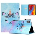 For Lenovo Tab M11 / Xiaoxin Pad 11 2024 Colored Drawing Sewing Pen Slot Leather Tablet Case(Wildebe