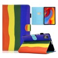 For Lenovo Tab M11 / Xiaoxin Pad 11 2024 Colored Drawing Sewing Pen Slot Leather Tablet Case(Rainbow