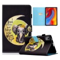 For Lenovo Tab M11 / Xiaoxin Pad 11 2024 Colored Drawing Sewing Pen Slot Leather Tablet Case(Moon Ba