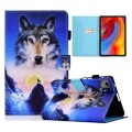 For Lenovo Tab M11 / Xiaoxin Pad 11 2024 Colored Drawing Sewing Pen Slot Leather Tablet Case(Wolf)