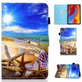 For Lenovo Tab M11 / Xiaoxin Pad 11 2024 Colored Drawing Stitching Smart Leather Tablet Case(Blue Sk