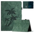 For Amazon Fire HD 8 Plus 2022/2020 Coconut Tree Embossed Smart Leather Tablet Case(Green)