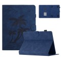 For 7 inch Universal Coconut Tree Embossed Leather Tablet Case(Blue)