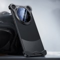 For Huawei Mate 60 Pro Frameless Metal Corner Pad Phone Case with Lens Film(Black)