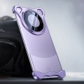 For Huawei Mate 60 Pro+ Frameless Metal Corner Pad Phone Case with Lens Film(Purple)