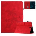 For Samsung Galaxy Tab A 9.7 T550/T555C Coconut Tree Embossed Smart Leather Tablet Case(Red)