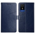 For TCL 502 Y-shaped Pattern Flip Leather Phone Case(Blue)