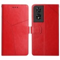 For TCL 505 Y-shaped Pattern Flip Leather Phone Case(Red)