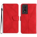 For TCL 505 Stitching Embossed Leather Phone Case(Red)