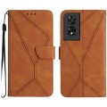 For TCL 505 Stitching Embossed Leather Phone Case(Brown)