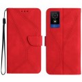 For TCL 502 Stitching Embossed Leather Phone Case(Red)
