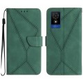 For TCL 502 Stitching Embossed Leather Phone Case(Green)