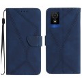 For TCL 502 Stitching Embossed Leather Phone Case(Blue)