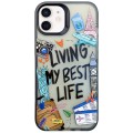 For iPhone 11 Colorful Painting TPU + PC Phone Case(Travel Tags)
