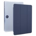 For Honor Pad 9 3-fold Clear TPU Smart Leather Tablet Case with Pen Slot(Dark Blue)